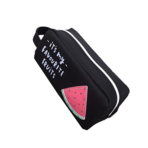 KONTONTY Großer Kapazitäts-bleistiftetui Aus Silikon Mit Obstmuster Multifunktionale Schreibwaren-Tasche Für Junge Mädchen Wassermelone Für Schule Und Freizeit von KONTONTY
