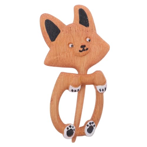 KONTONTY Handgefertigte Holz-corgi-brosche für Damen Niedliche Tier-anstecknadel Vielseitige Schalhalterung Vintage Stil Natürliche Maserung Sanftes Tragegefühl für Pullover und Schals von KONTONTY