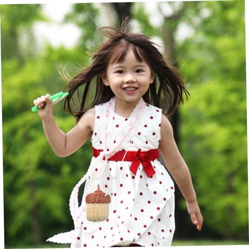 KONTONTY Handgewebte Rattan Handtasche für Mädchen Dekorative Umhängetasche Korbgeflecht Strapazierfähiger Kostüm Fotografie Requisite Leichter Crossbody Purse für Fotoshootings von KONTONTY