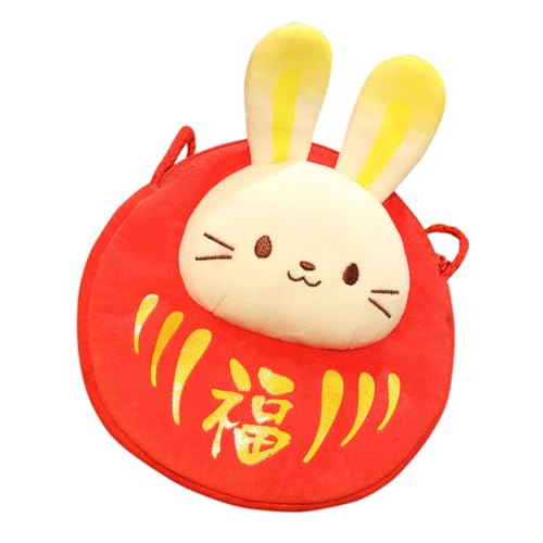 KONTONTY Plüsch Hase Geldbörse Klein Rot Geldbeutel Für Neujahrsfeiern Mädchen Tasche Retro Chinesischer Stil Für Shopping Und von KONTONTY