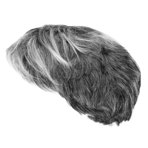KONTONTY Realistischer Halloween Perücken Leichte Atmungsaktive Alte-mann Perücke Kurz für Karneval Bühnenauftritte Schulfeier Kostüm Cosplay Zubehör von KONTONTY