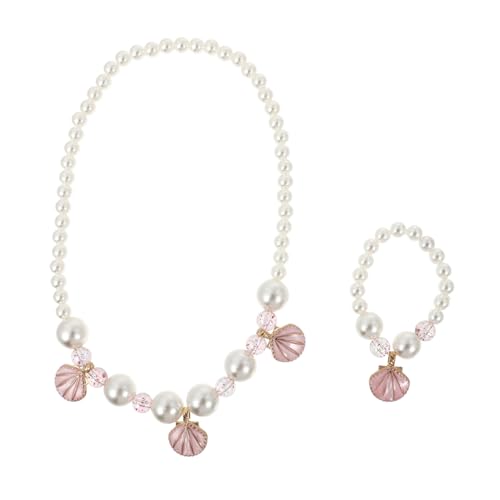 KONTONTY Schmuckset Perlen Armbänder und Halskette aus Muschel und Perlen Leichtes Hautfreundliches Design für Mädchen Partys Geburtstage und Festliche Anlässe von KONTONTY