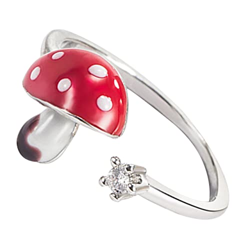 KONTONTY Verstellbarer Offener Pilzring Damen Alloy Schmuck Einstellbar Elegant Aesthetic für Teen Mädchen und Frauen von KONTONTY