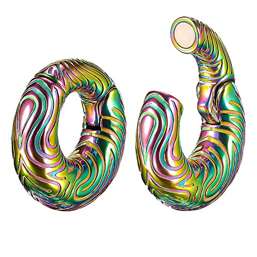 KOOBODY 0g (8mm) Edelstahl Magnetische Ohrhänger Gewicht Zum Dehnen von Ohrläppchen Frauen Männer Baumeln Plugs Tunnel Piercing Schmuck Kit von KOOBODY