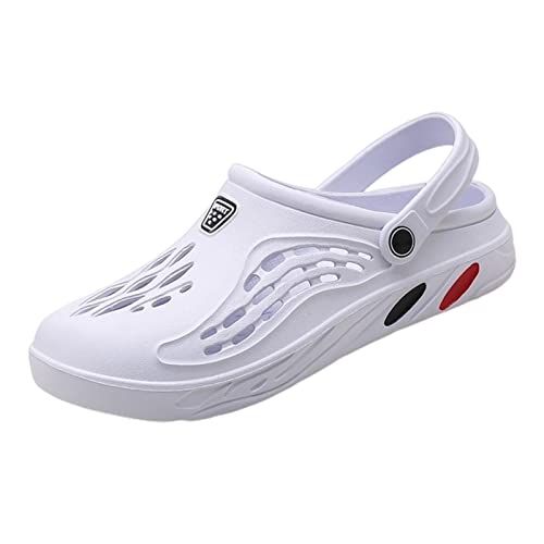 KOOBS Sandalen herren Original Herren Sandalen Leichte Freizeitschuhe Weiche Sohle Plus Größe 49 Clogs Outdoor Beach Slipper Gartenschuhe-White,42 von KOOBS