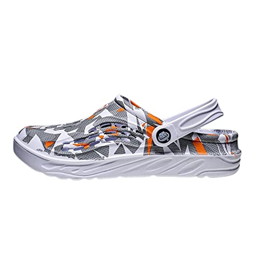 KOOBS Sandalen herren Original Herren Sandalen Leichte Freizeitschuhe Weiche Sohle Plus Größe 49 Clogs Outdoor Beach Slipper Gartenschuhe-White Gray,49 von KOOBS