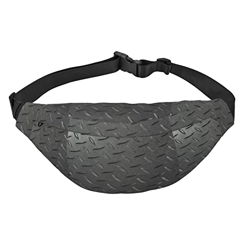 Abstrakte Diamantplatte, bedruckt, lässig, Cross-Body Fanny Pack Herren und Damen, 3 Reißverschluss-Zwischenschicht, verstellbarer Gürtel, Laufen Outdoor, Reiseutensilien, Schwarz, Einheitsgröße von KOOLR