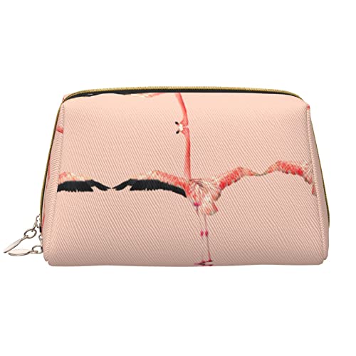 KOOLR Make-up-Tasche mit Flamingo-Aufdruck, Leder, Kosmetiktasche, Reise-Organizer, Kulturbeutel für Damen und Mädchen, Weiss/opulenter Garten, Einheitsgröße von KOOLR