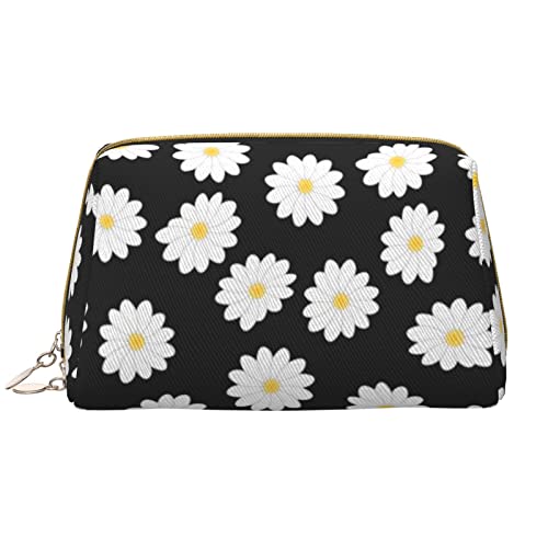 KOOLR Make-up-Tasche mit Gänseblümchen-Aufdruck, Leder, Kosmetiktasche, Reise-Organizer, Kulturbeutel für Damen und Mädchen, Weiß, Weiss/opulenter Garten, Einheitsgröße von KOOLR