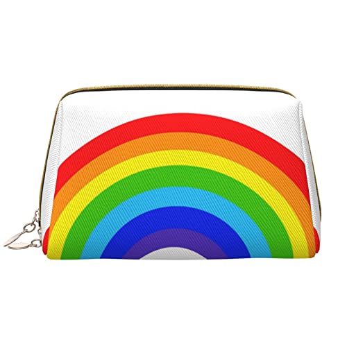 KOOLR Make-up-Tasche mit Regenbogen-Druck, Leder, Kosmetiktasche, Reise-Organizer, Kulturbeutel für Damen und Mädchen, Weiss/opulenter Garten, Einheitsgröße von KOOLR