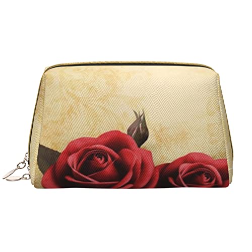 KOOLR Make-up-Tasche mit Rosenmuster, Leder, Kosmetiktasche, Reise-Organizer, Kulturbeutel für Damen und Mädchen, Weiss/opulenter Garten, Einheitsgröße von KOOLR