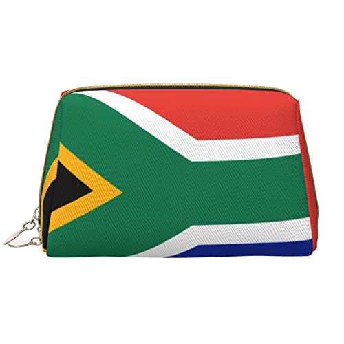 KOOLR Make-up-Tasche mit Südafrika-Flagge, Leder, Kosmetiktasche, Reise-Organizer, Kulturbeutel für Damen und Mädchen, Weiss/opulenter Garten, Einheitsgröße von KOOLR