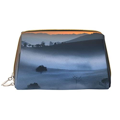 KOOLR Make-up-Tasche mit Teefeld-Aufdruck, Leder, Kosmetiktasche, Reise-Organizer, Kulturbeutel für Damen und Mädchen, Weiss/opulenter Garten, Einheitsgröße von KOOLR