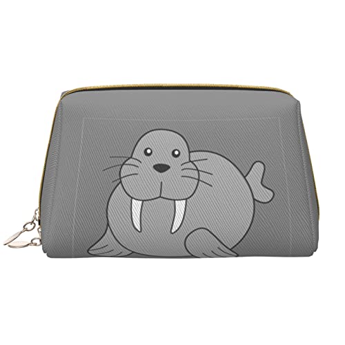 KOOLR Make-up-Tasche mit Walrus-Aufdruck, Leder, Kosmetiktasche, Reise-Organizer, Kulturbeutel für Damen und Mädchen, Weiss/opulenter Garten, Einheitsgröße von KOOLR