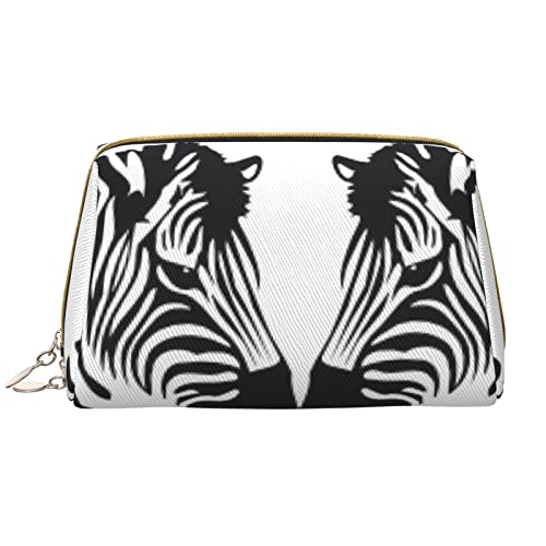 KOOLR Make-up-Tasche mit Zebra-Druck, Leder, Kosmetiktasche, Reise-Organizer, Kulturbeutel für Damen und Mädchen, Weiss/opulenter Garten, Einheitsgröße von KOOLR