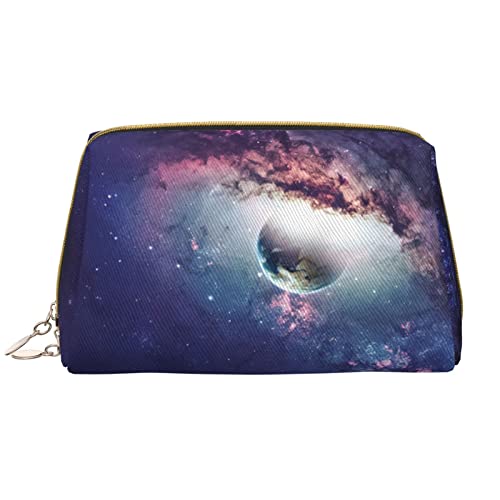 KOOLR Make-up-Tasche mit abstraktem Universum-Druck, Leder, Kosmetiktasche, Reise-Organizer, Kulturbeutel für Frauen und Mädchen, Weiss/opulenter Garten, Einheitsgröße von KOOLR