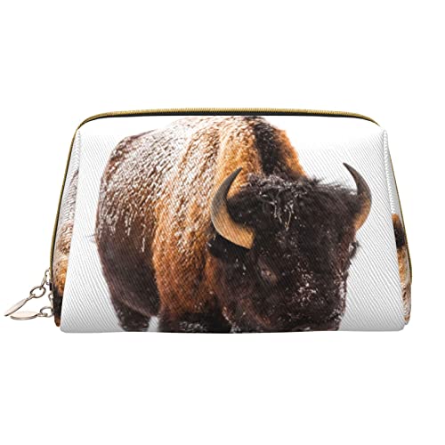 KOOLR Make-up-Tasche mit afrikanischem Tiermotiv, Leder, Kosmetiktasche, Reise-Organizer, Kulturbeutel für Frauen und Mädchen, Weiss/opulenter Garten, Einheitsgröße von KOOLR