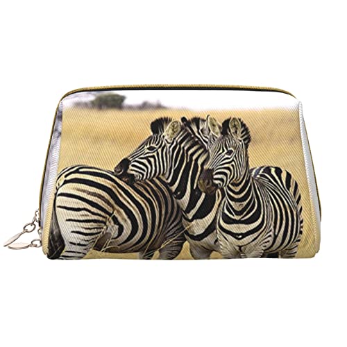 KOOLR Make-up-Tasche mit afrikanischem Tiermotiv, Leder, Kosmetiktasche, Reise-Organizer, Kulturbeutel für Frauen und Mädchen, Weiss/opulenter Garten, Einheitsgröße von KOOLR