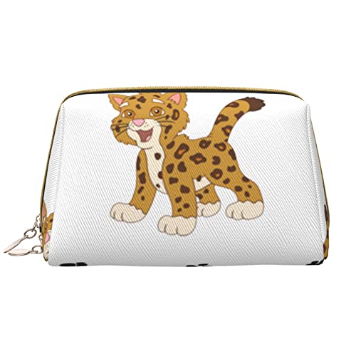 KOOLR Make-up-Tasche mit niedlichem Baby-Jaguar-Druck, Leder, Kosmetiktasche, Reise-Organizer, Kulturbeutel für Damen und Mädchen, Weiss/opulenter Garten, Einheitsgröße von KOOLR