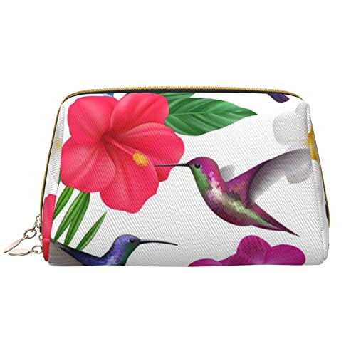 KOOLR Make-up-Tasche mit tropischem Blumenstrauß, Leder, Kosmetiktasche, Reise-Organizer, Kulturbeutel für Frauen und Mädchen, Weiss/opulenter Garten, Einheitsgröße von KOOLR