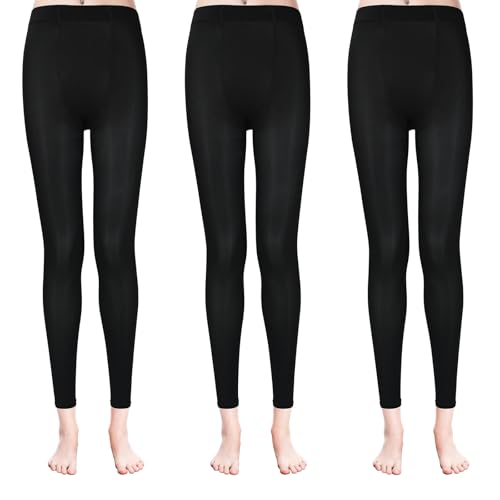 KOOOGEAR 3 Paar Ohne Fuß Schwarz Ballett Strumpfhose für Damen 80 Denier Weiche Opaque Legging Tanzstrumpfhosen ﻿ von KOOOGEAR