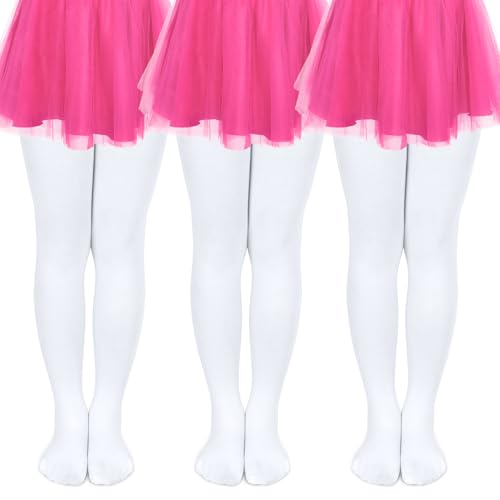 KOOOGEAR 3 Stück Ballettstrumpfhose Mädchen (Gr.110-165) kein Kratzen und Rutschen, äußerst strapazierfähig Strumpfhose fürs Kinder Ballett von KOOOGEAR