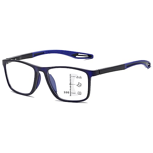 KOOSUFA Gleitsichtbrille Progressive Multifokus Anti-Blaulicht Lesebrille Herren Damen Ultraleicht TR90 Rahmen Federscharnier Computerbrille Gleitsicht Arbeits Lesehilfe Dunkelblau, 1.5 von KOOSUFA