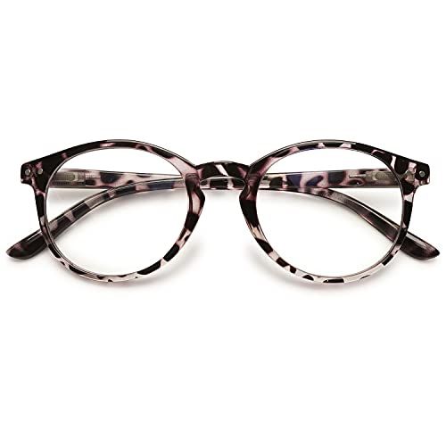 KOOSUFA Mode Anti Blaulicht Lesebrille Federscharnier Damen Herren Runde Lesehilfen Sehhilfe Anti Müdigkeit Brille 1.0 1.25 1.5 1.75 2.0 2.25 2.5 2.75 3.0 3.5 4.0 (1x Leopard, 1.75) von KOOSUFA