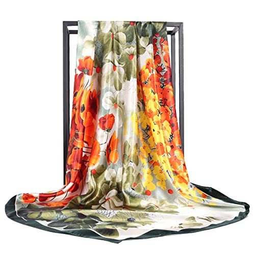 KOOYOL Seidehalstuch Damen Seidentuch Schal Frauen Seidenschal Halstücher Taschentuch Ansatz Handgelenk Verpackungs Headwrap von KOOYOL