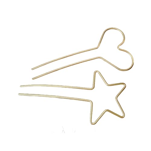 Retro-Haarnadeln, U-förmige Haarnadeln, Herz-Styling-Haarnadeln – einfache Metall-Herz- und Stern-Design, Haarnadeln für Frauen und Mädchen, 2 Stück Retro-Haarnadeln, U-förmige Haarnadeln, Herz-Styling-Haarnadeln – einfache Metall-Herz- und Stern-Design, Haarnadeln für Frauen und Mädchen, 2 Stück von KOOYORK