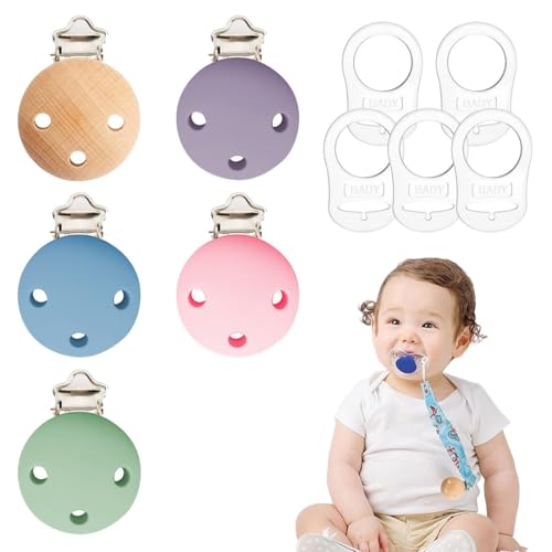 KOQAIIZ 10 Stück Schnullerclip, Baby Schnullerclips, Nuckelclip Baby Clip, Halter Säugling Zubehör, Schnullerketten Clips Nuckelclip Dummy Nippel Halter für Baby von KOQAIIZ