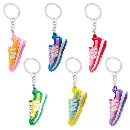 KOQAIIZ 6 Stk Sneaker Sport Schlüsselanhänger, Schlüsselanhänger Basketballschuhe, Mini Schuh Schlüsselanhänger, Basketball Schuhe Keychain Geschenk von KOQAIIZ