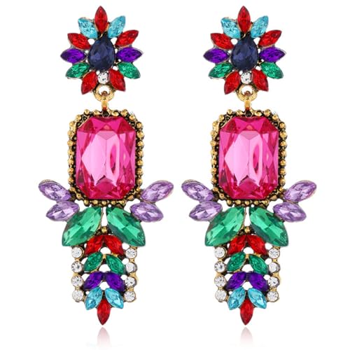 KOQAIIZ Ohrringe Bunt, Kristall Ohrringe Hängend für Damen, Hypoallergene Ohrhänger Creolen, Mode Schmuck Ohrringe für Damen von KOQAIIZ