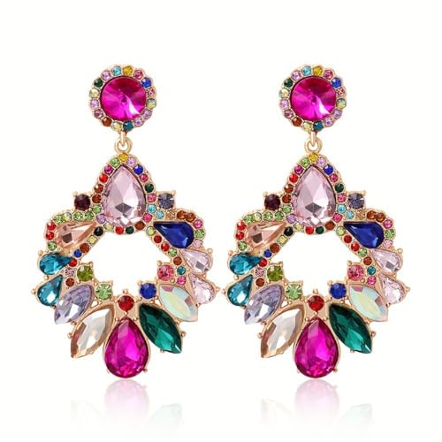 KOQAIIZ Ohrringe für Damen, Cristales Colores Piercing Ring, Zirkon Elegant Tropfen Modeschmuck von KOQAIIZ
