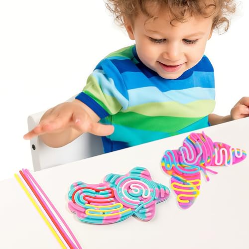 KOQAIIZ Sensorik Activity Board, 2x Doppelseitiges Sensorisches Spielzeug Board, Sensory Fidget Board, zur Autismus ADHD Kinder & Erwachsene mit 22 Zubehör Schnüren von KOQAIIZ