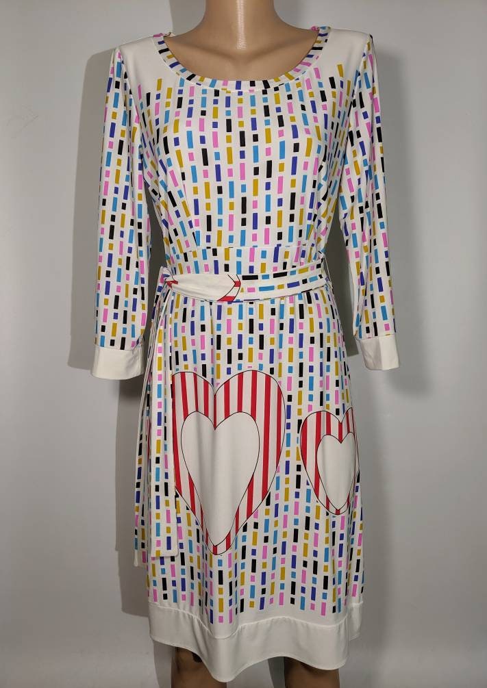Vintage 90Er Emilio Pucci Kleid Geometrisch Und Herz Print. Abstraktes Midi von KORARE
