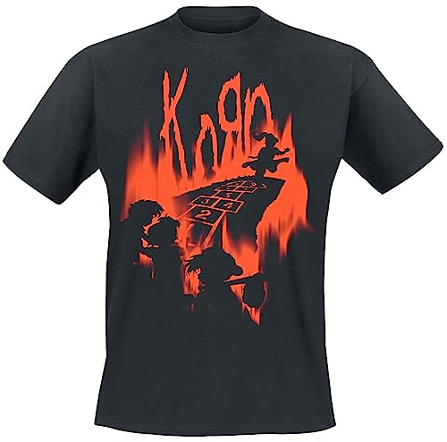KORN Hopscotch Flame Männer T-Shirt schwarz L 100% Baumwolle Band-Merch, Bands von KORN