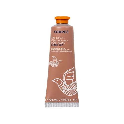 KORRES ALMOND NUT Handcreme, reichhaltige Handpflege mit Süßmandelöl, warmer Mandelduft, silikon- & parabenfrei, feuchtigkeitsspendend & pflegend, praktische Reisegröße, 50 ml von KORRES
