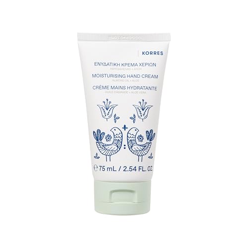 KORRES ALOE & ALMOND OIL Intensiv feuchtigkeitsspendende Handcreme mit Mandelöl, für geschmeidige Haut, silikon- und parabenfrei, 75 ml von KORRES