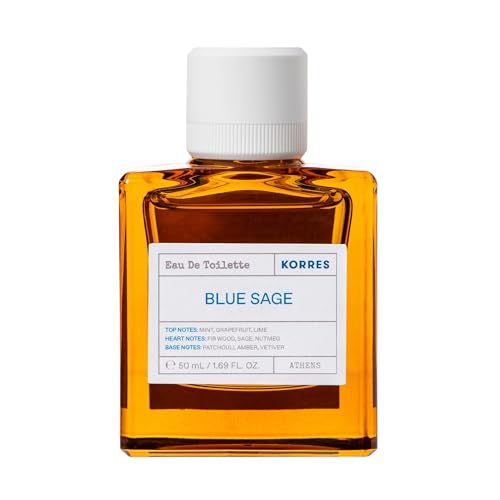 KORRES BLUE SAGE Eau De Toilette für Herren, frischer Duft mit fruchtigen Zitrusnoten, dermatologisch getestet, vegan, 50 ml von KORRES