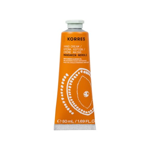 KORRES MANDARIN NEROLI Handcreme, intensiv pflegende Handcreme mit Süßmandelöl, frischer Mandarinenduft mit Neroli, silikon- & parabenfrei, für unterwegs, ideal für trockene Hände, 50 ml von KORRES