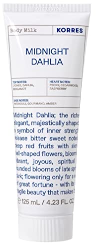 KORRES MIDNIGHT DAHLIA feuchtigkeitsspendende Bodymilk für Damen mit floralem Duft, dermatologisch getestet & vegan, 125 ml von KORRES