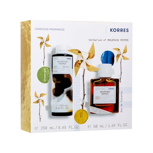KORRES MOUNTAIN PEPPER Duftset für Ihn, Geschenkset für Herren aus EDT 50 ml und Duschgel 250 ml, aromatisch-holziger Duft, vegan KORRES MOUNTAIN PEPPER Duftset für Ihn, Geschenkset für Herren aus EDT 50 ml und Duschgel 250 ml, aromatisch-holziger Duft, vegan von KORRES