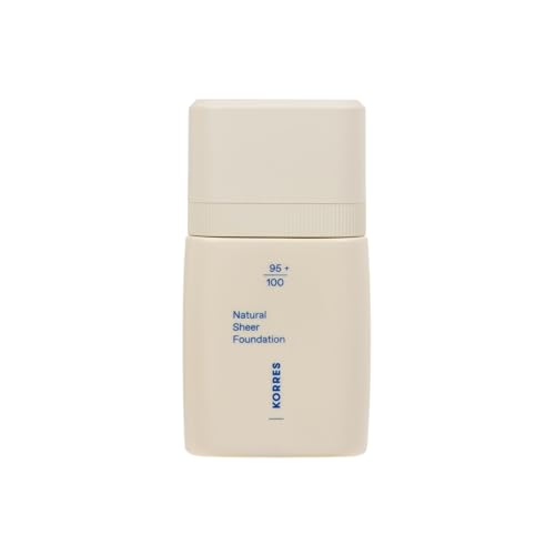 KORRES Natural Sheer Foundation Tan 03, für ein natürliches, strahlendes Finish & den idealen Bare-Skin-Effekt, mit erfrischendem Pfingstrosen-Blütenextrakt, vegan, 30 ml von KORRES