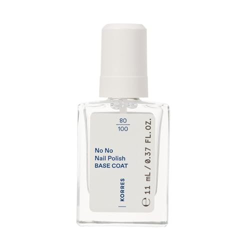 KORRES No No Nail Polish Base Coat - veganer 10-Free Unterlack, für ein langanhaltendes Farbergebnis, splitterfest, 11 ml – natürlich gepflegte Nägel ohne Schadstoffe von KORRES