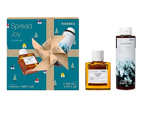 KORRES VETIVER ROOT Duftset für Ihn, Geschenkset für Herren mit EDT 50 ml und Duschgel 250 ml, vegan von KORRES