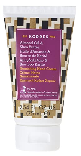 KORRES Almond Oil & Shea Butter nährende Handcreme, pflegende Handlotion mit Mandelöl, für trockene & spröde Hände, silikon- & parabenfrei, 75 ml von KORRES