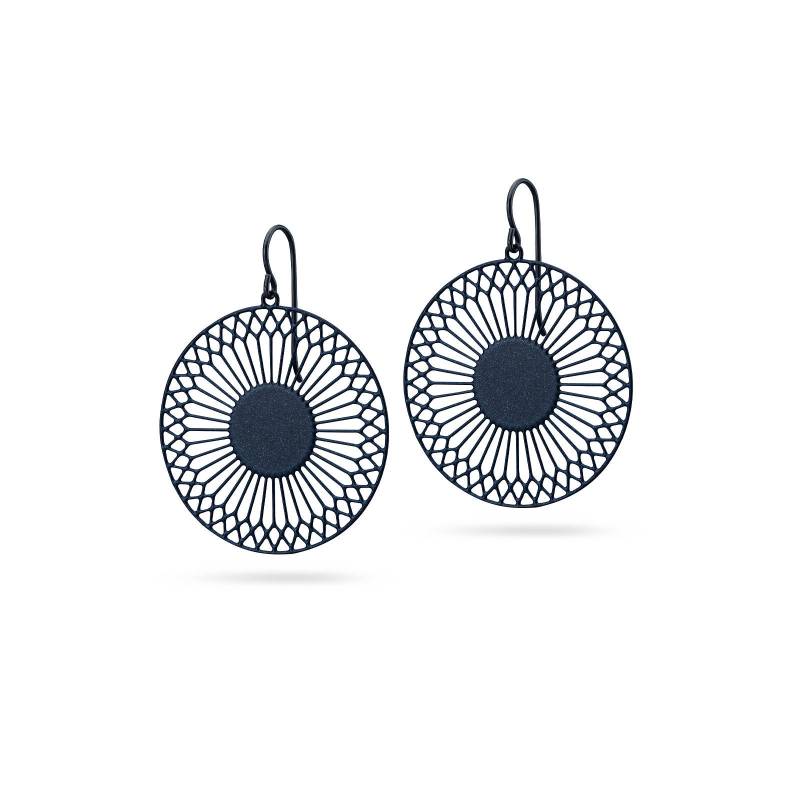 Blaue Runde Ohrringe | Leichter Schmuck Moderne Festival Darkblue Jewelry Art Deco Accessory Blaue Runde Ohrringe | Leichter Schmuck Moderne Festival Darkblue Jewelry Art Deco Accessory von KOSAE