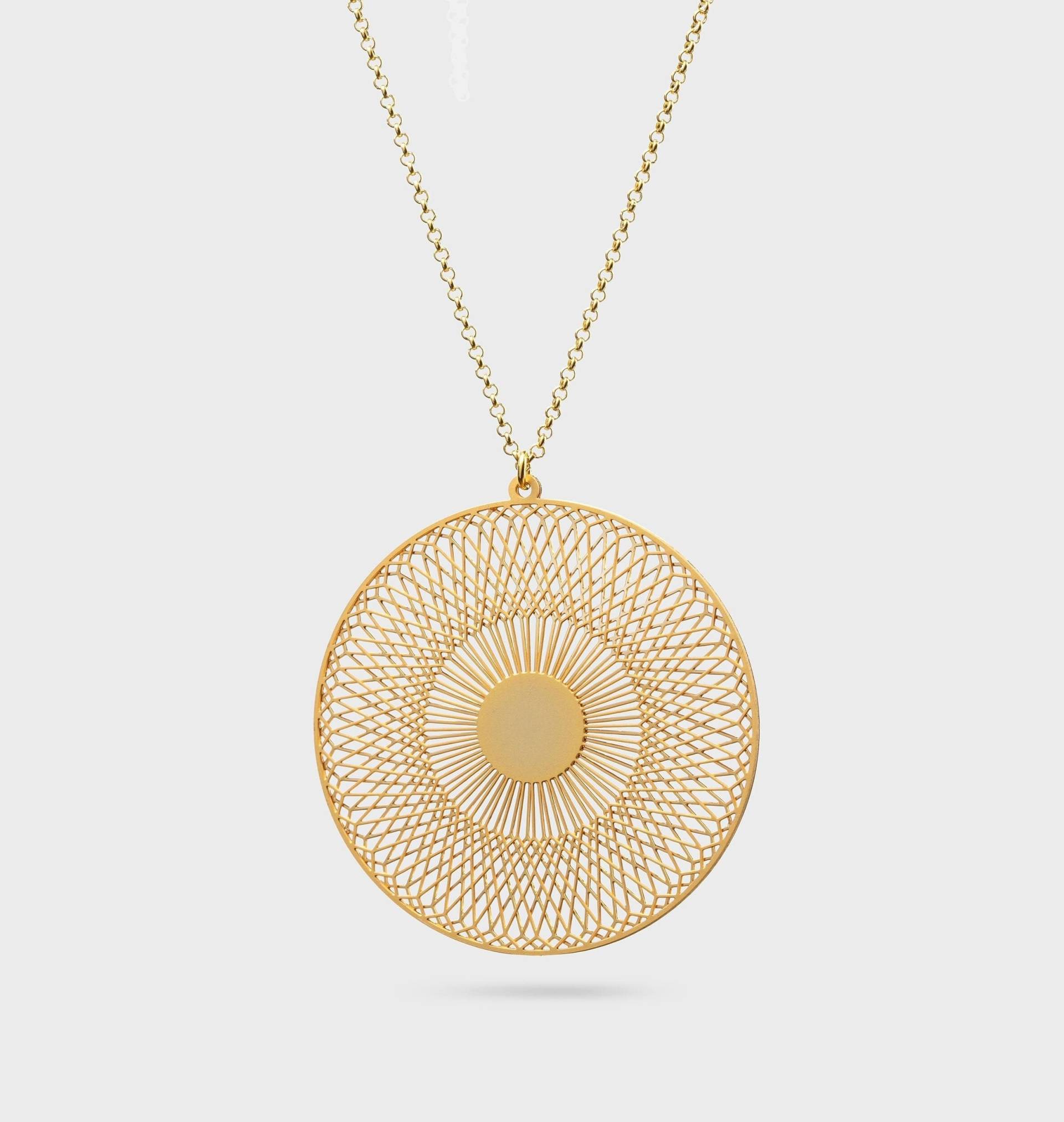 Große Goldene Kette | Sonnenkette Lange Vergoldete Statement Designer Schmuck Geschenk Große Goldene Kette | Sonnenkette Lange Vergoldete Statement Designer Schmuck Geschenk von KOSAE