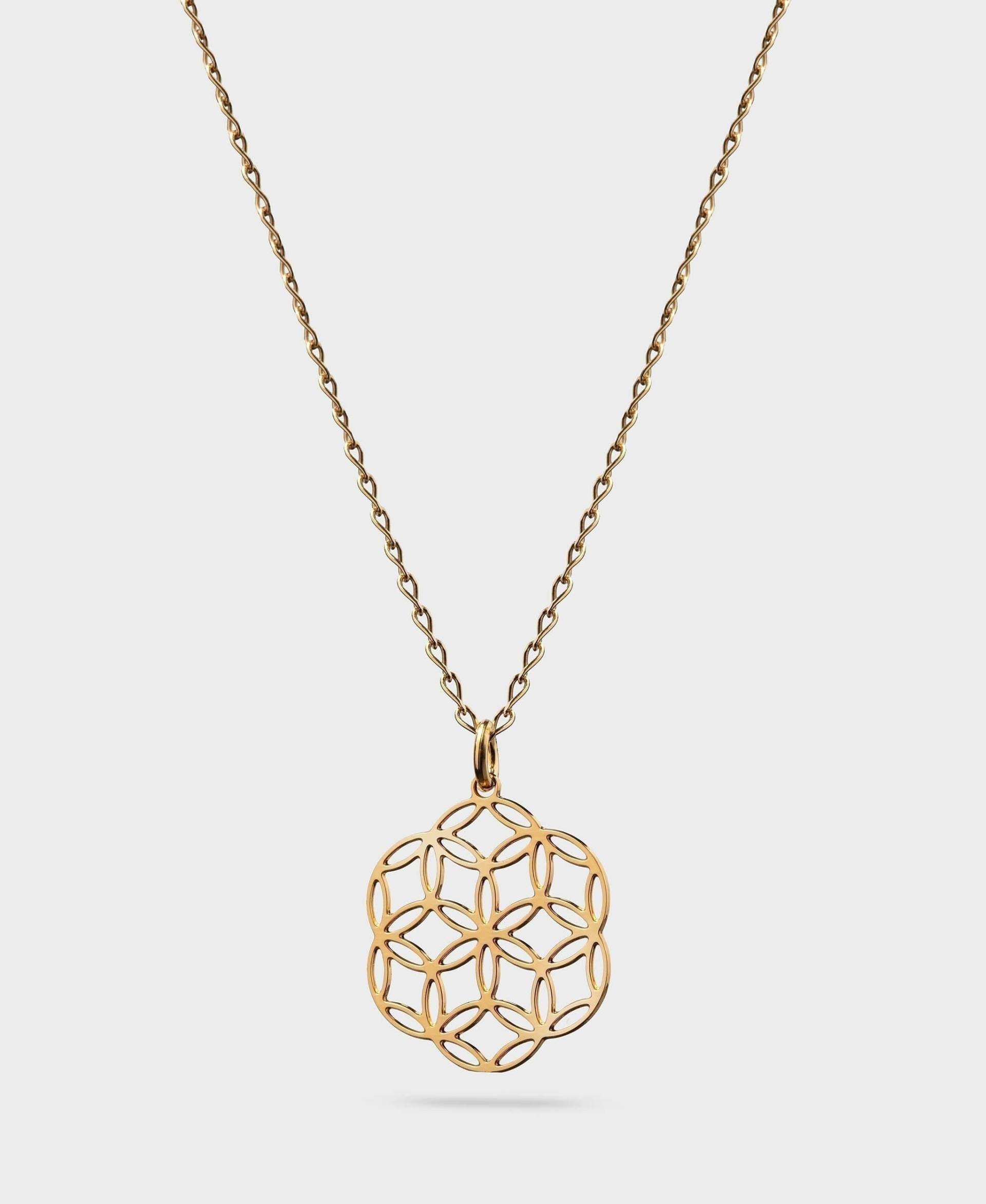 Florale Kette Gold | Samen Des Lebens Design Schmuck Vergoldet Blume Set Florale Kette Gold | Samen Des Lebens Design Schmuck Vergoldet Blume Set von KOSAE